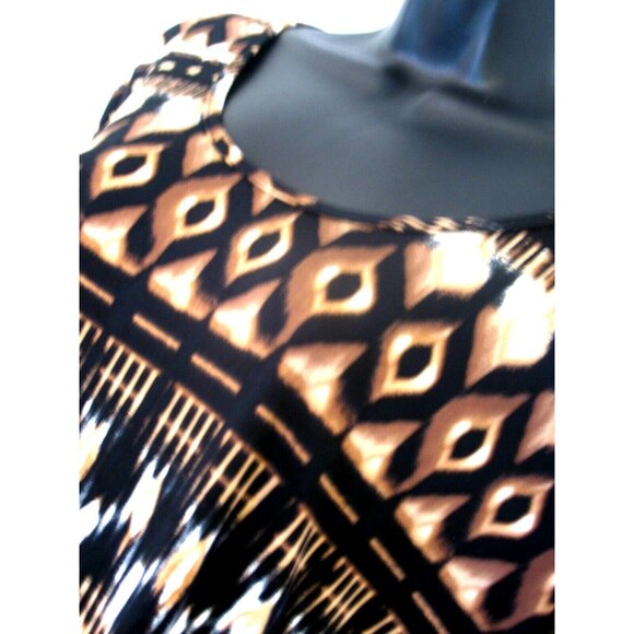 Notations blouse. Animal Print scoop neck with Fringes, Short sleeve XL - Picture 7 of 9